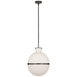 Visual Comfort & Co. Signature Collection Maxey Globe Pendant - Bronze and White Glass 