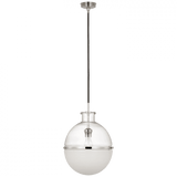 Visual Comfort & Co. Signature Collection Maxey Globe Pendant - Polished Nickel and Clear/White Glass 