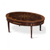 Maitland-Smith Baton Cocktail Table, Mahogany, Brass Hardware, 44"W (89-0615 YUU906TMCC) 