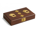 Maitland-Smith Card With Dice Box, Rosewood, Satin Brass, 7.5W (8384-11 YUU906TN8J) 