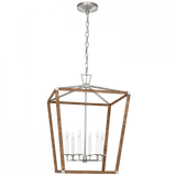 Visual Comfort & Co. Signature Collection Darlana Large Wrapped Lantern - Polished Nickel and Natural Rattan 