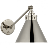 Visual Comfort & Co. Signature Collection Parkington Single Library Wall Light - Polished Nickel 