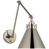 Visual Comfort & Co. Signature Collection Parkington Double Library Wall Light - Polished Nickel 