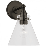 Visual Comfort & Co. Signature Collection Parkington Small Single Wall Light - Bronze and Clear Glass 