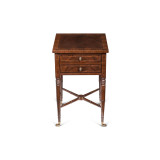 Maitland-Smith Dixon End Table, Mahogany, Rosewood, Brass Accents, 17.8"W (89-1008 YUU906TNA9) 