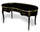 Maitland-Smith Eclipse Desk, Ebony, Gold & Brass Accents, 63"W (89-0002 YUU906TNAM) 