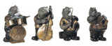 Maitland-Smith Frog Band Sculpture, Set of 4, Antique Brass, Verdigris & Bronze Accents, 10"W (8209-10 YUU906TP8G) 