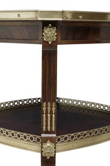 Maitland-Smith Gallery End Table, Mahogany, Brass, 17"W (89-1011 YUU906TP8N) 