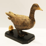 Maitland-Smith Golden Goose Sculpture, Antique Bronze, Black Base, 11"W (8158-10 YUU906TP92) 