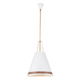 Alora Lighting Brickell Pendant, 3-Light, Matte White, Hazelnut Leather, 28.75"H 