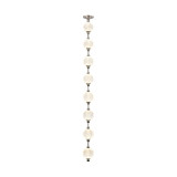 Alora Lighting Marni Pendant, 1-Light, LED, Polished Nickel, White Linen Shade, 58.13"L 