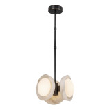Alora Lighting Alonso Pendant, 2-Light, LED, Urban Bronze, Alabaster, 12.63"D 