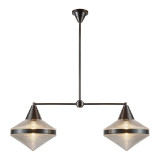 Alora Lighting Willard Pendant, 2-Light, Urban Bronze, Prismatic Glass, 40.63"L 