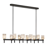Alora Lighting Lucian Pendant, 10-Light, Urban Bronze, Alabaster, 51.5"L 