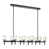 Alora Lighting Lucian Pendant, 10-Light, Urban Bronze, Clear Crystal, 51.5"L 