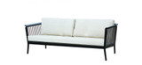 Ratana Copacabana Sofa, Taupe, Brown Durastrap, Black Frame, 80"W (FN55003BRN-FO5116 YUU90040EE) 