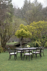 Ratana Copacabana Dining Side Chair, Canvas, Brown Durastrap, Black Frame, 21"W (FN55011BRN-FO5115 YUU90040EN) 