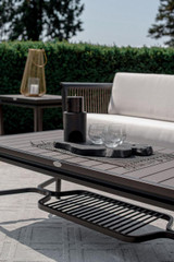 Ratana Copacabana End Table, Brown Top, Black Frame, 21.5"W (FN55005BRN YUU90041A4) 