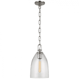 Visual Comfort & Co. Signature Collection Andros Medium Pendant - Polished Nickel and Clear Glass 