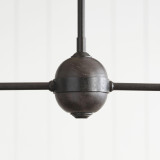 Visual Comfort & Co. Signature Collection Piaf Large Linear Pendant - Aged Iron and Ebonized Oak 