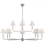 Visual Comfort & Co. Signature Collection Piaf Grande Two-Tier Chandelier - Swedish Gray 