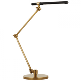 Visual Comfort & Co. Signature Collection Heron Large Desk Lamp - Hand-Rubbed Antique Brass and Matte Black 