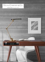Visual Comfort & Co. Signature Collection Heron Large Desk Lamp - Hand-Rubbed Antique Brass and Matte Black 