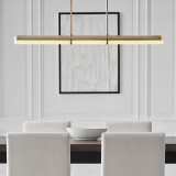 Visual Comfort & Co. Signature Collection Precision Large Linear Chandelier - Antique-Burnished Brass 