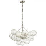 Visual Comfort & Co. Signature Collection Talia Medium Chandelier - Burnished Silver Leaf and Clear Swirled Glass 