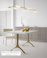 Visual Comfort & Co. Signature Collection Brindille XL Articulating Linear Chandelier - Soft Brass 