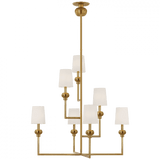 Visual Comfort & Co. Signature Collection Comtesse XL Offset Chandelier - Hand-Rubbed Antique Brass 