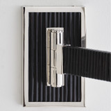 Visual Comfort & Co. Signature Collection Elle Swing Arm Sconce - Polished Nickel and Black Rattan
