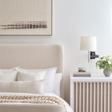 Visual Comfort & Co. Signature Collection Elle Swing Arm Sconce - Polished Nickel and Black Rattan