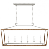 Visual Comfort & Co. Signature Collection Darlana Large Wrapped Linear Lantern - Polished Nickel and Natural Rattan 