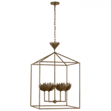 Visual Comfort & Co. Signature Collection Alberto Large Open Cage Lantern - Antique Bronze Leaf 