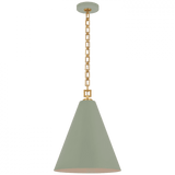 Visual Comfort & Co. Signature Collection Theo Pendant - Gild and Celadon 21" 