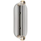 Visual Comfort & Co. Signature Collection Rousseau Large Vanity Sconce - Polished Nickel and Clear Glass 