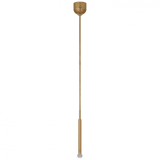 Visual Comfort & Co. Signature Collection Rousseau Single Pendant - Antique-Burnished Brass and Clear Glass 