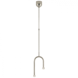 Visual Comfort & Co. Signature Collection Rousseau Small Asymmetric Pendant - Polished Nickel and Clear Glass 