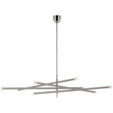 Visual Comfort & Co. Signature Collection Rousseau Oversized Articulating Chandelier - Polished Nickel and Etched Crystal Orb 