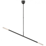 Visual Comfort & Co. Signature Collection Rousseau Large Articulating Linear Chandelier - Bronze and Etched Crystal 
