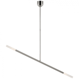 Visual Comfort & Co. Signature Collection Rousseau Large Articulating Linear Chandelier - Polished Nickel and Etched Crystal 