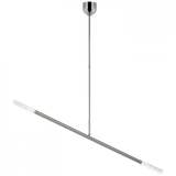 Visual Comfort & Co. Signature Collection Rousseau Large Articulating Linear Chandelier - Polished Nickel and Seeded Glass 