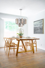 Crystorama Addis 9 Light Chandelier - Polished Chrome, Tronchi Glass Autumn 14.25"H 