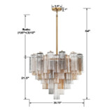Crystorama Addis 12 Light Chandelier - Aged Brass, Tronchi Glass Autumn 21.5"H 