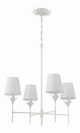 Crystorama Broche Chandelier - Matte White 28"H 