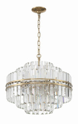 Crystorama Hayes 12 Light Chandelier - Aged Brass, Faceted Crystal 20.5"H 