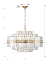 Crystorama Hayes 16 Light Chandelier - Aged Brass, Faceted Crystal 20.5"H 