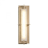 Hubbardton Forge Ethos Outdoor Wall Sconce, 1-Light, LED, Soft Gold, Seeded Clear Glass, 18.5"H, OPEN BOX (207760-LED-84-II0359) 