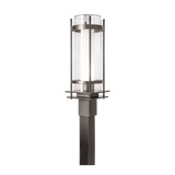 Hubbardton Forge Banded Outdoor Post Light, 1-Light, Coastal Bronze, Opal and Seeded Glass, 22.25"H (OPEN BOX 345897-SKT-75-ZS0684) 